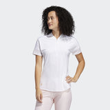 ADIDAS WOMEN'S ULTIMATE365 PRINTED GOLF POLO SHIRT - WHITE