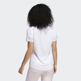 ADIDAS WOMEN'S ULTIMATE365 PRINTED GOLF POLO SHIRT - WHITE