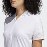 ADIDAS WOMEN'S ULTIMATE365 PRINTED GOLF POLO SHIRT - WHITE