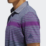 ADIDAS MEN'S ULTIMATE365 ENGINEERED HEATHERED GOLF POLO SHIRT - GLOPRP / PRPTNT / COLNAV