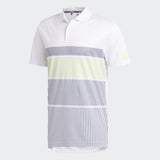 ADIDAS MEN'S KEY SPORT GOLF POLO SHIRT - WHITE/CONAVY/SYELLO