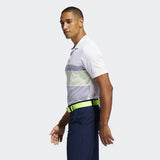 ADIDAS MEN'S KEY SPORT GOLF POLO SHIRT - WHITE/CONAVY/SYELLO