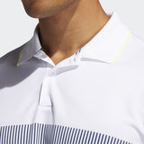 ADIDAS MEN'S KEY SPORT GOLF POLO SHIRT - WHITE/CONAVY/SYELLO