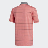 ADIDAS MEN'S ULTIMATE365 HEATHERED STRIPE GOLF POLO SHIRT - REALCO/GRETHR/BLACK