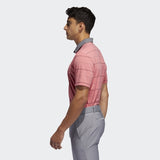 ADIDAS MEN'S ULTIMATE365 HEATHERED STRIPE GOLF POLO SHIRT - REALCO/GRETHR/BLACK