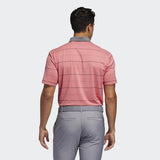 ADIDAS MEN'S ULTIMATE365 HEATHERED STRIPE GOLF POLO SHIRT - REALCO/GRETHR/BLACK