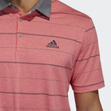 ADIDAS MEN'S ULTIMATE365 HEATHERED STRIPE GOLF POLO SHIRT - REALCO/GRETHR/BLACK