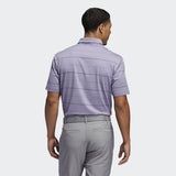 ADIDAS MEN'S ULTIMATE365 HEATHERED STRIPE GOLF POLO SHIRT - TEPRME/GLOPRP/PRPTNT