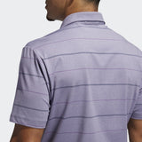 ADIDAS MEN'S ULTIMATE365 HEATHERED STRIPE GOLF POLO SHIRT - TEPRME/GLOPRP/PRPTNT