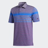 ADIDAS MEN'S ULTIMATE365 ENGINEERED HEATHERED GOLF POLO SHIRT - GLOBLU/GLOPRP/TEPRME