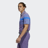 ADIDAS MEN'S ULTIMATE365 ENGINEERED HEATHERED GOLF POLO SHIRT - GLOBLU/GLOPRP/TEPRME