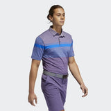 ADIDAS MEN'S ULTIMATE365 ENGINEERED HEATHERED GOLF POLO SHIRT - GLOBLU/GLOPRP/TEPRME