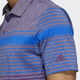 ADIDAS MEN'S ULTIMATE365 ENGINEERED HEATHERED GOLF POLO SHIRT - GLOBLU/GLOPRP/TEPRME