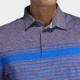 ADIDAS MEN'S ULTIMATE365 ENGINEERED HEATHERED GOLF POLO SHIRT - GLOBLU/GLOPRP/TEPRME
