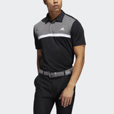 ADIDAS MEN'S NOVELTY COLORBLOCK GOLF POLO SHIRT - BLACK / BLACK MELANGE