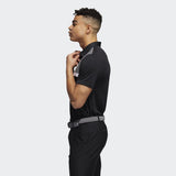 ADIDAS MEN'S NOVELTY COLORBLOCK GOLF POLO SHIRT - BLACK / BLACK MELANGE
