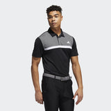 ADIDAS MEN'S NOVELTY COLORBLOCK GOLF POLO SHIRT - BLACK / BLACK MELANGE