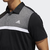 ADIDAS MEN'S NOVELTY COLORBLOCK GOLF POLO SHIRT - BLACK / BLACK MELANGE