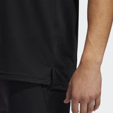 ADIDAS MEN'S NOVELTY COLORBLOCK GOLF POLO SHIRT - BLACK / BLACK MELANGE