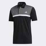 ADIDAS MEN'S NOVELTY COLORBLOCK GOLF POLO SHIRT - BLACK / BLACK MELANGE