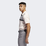 ADIDAS MEN'S NOVELTY COLORBLOCK GOLF POLO SHIRT - PINK TINT / GREY THREE MEL