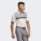 ADIDAS MEN'S NOVELTY COLORBLOCK GOLF POLO SHIRT - PINK TINT / GREY THREE MEL