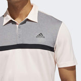 ADIDAS MEN'S NOVELTY COLORBLOCK GOLF POLO SHIRT - PINK TINT / GREY THREE MEL