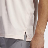 ADIDAS MEN'S NOVELTY COLORBLOCK GOLF POLO SHIRT - PINK TINT / GREY THREE MEL