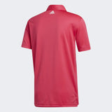 ADIDAS MEN'S 3-STRIPE BASIC GOLF POLO SHIRT - POWER PINK / WHITE