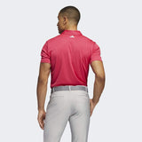 ADIDAS MEN'S 3-STRIPE BASIC GOLF POLO SHIRT - POWER PINK / WHITE