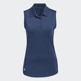 ADIDAS WOMEN'S ULTIMATE365 SOLID SLEEVELESS GOLF POLO SHIRT - CREWNAVY
