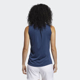 ADIDAS WOMEN'S ULTIMATE365 SOLID SLEEVELESS GOLF POLO SHIRT - CREWNAVY