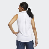 ADIDAS WOMEN'S ULTIMATE365 SOLID SLEEVELESS GOLF POLO SHIRT - WHITE