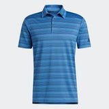 ADIDAS MEN'S HEATHER SNAP GOLF POLO SHIRT - FOCUS BLUE / CREW NAVY
