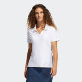 ADIDAS WOMEN'S GO-TO PRIMEGREEN SHORT SLEEVE GOLF POLO SHIRT - WHITE