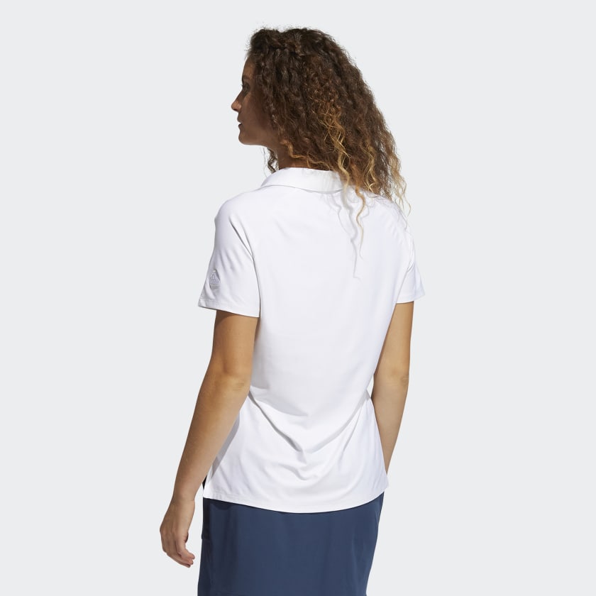 ADIDAS WOMEN'S GOTO PRIMEGREEN SHORT SLEEVE GOLF POLO SHIRT WHITE