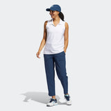 ADIDAS WOMEN'S GO-TO PRIMEGREEN SLEEVELESS GOLF POLO SHIRT - WHITE