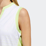 ADIDAS WOMEN'S  SP GRADIENT SLEVELESS GOLF POLO SHIRT - WHITE / LIME
