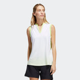 ADIDAS WOMEN'S  SP GRADIENT SLEVELESS GOLF POLO SHIRT - WHITE / LIME
