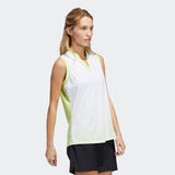 ADIDAS WOMEN'S  SP GRADIENT SLEVELESS GOLF POLO SHIRT - WHITE / LIME