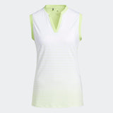 ADIDAS WOMEN'S  SP GRADIENT SLEVELESS GOLF POLO SHIRT - WHITE / LIME