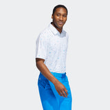 ADIDAS MEN'S FLAG PRINT GOLF POLO - BLURUS/SEMIRU/CRENAV
