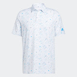 ADIDAS MEN'S FLAG PRINT GOLF POLO - BLURUS/SEMIRU/CRENAV