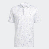 ADIDAS MEN'S FLAG PRINT GOLF POLO - PULLIM/LPURPL/LEGIND