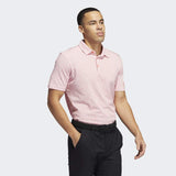 ADIDAS MEN'S ABSTRACT PRINT GOLF POLO SHIRT - ALMOST PINK / SEMI TURBO