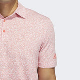 ADIDAS MEN'S ABSTRACT PRINT GOLF POLO SHIRT - ALMOST PINK / SEMI TURBO