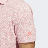 ADIDAS MEN'S ABSTRACT PRINT GOLF POLO SHIRT - ALMOST PINK / SEMI TURBO