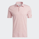 ADIDAS MEN'S ABSTRACT PRINT GOLF POLO SHIRT - ALMOST PINK / SEMI TURBO