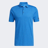 ADIDAS MEN'S ABSTRACT PRINT GOLF POLO SHIRT - BLUE RUSH / CREW NAVY