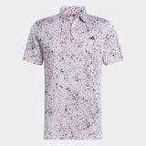 ADIDAS MEN'S JACQUARD GOLF POLO SHIRT - White / Black / Lucid Fuchsia